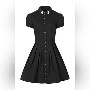 Hell Bunny Black Mini Dress with Embellished Collar